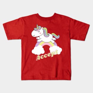 accept ll unicorn Kids T-Shirt